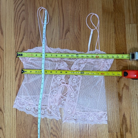 Vintage USA Y2K Babydoll Coquette Mesh Lace Camisole Teddy Chemise Top Peignoir - Picture 6 of 16